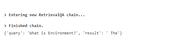RetrievalQA output